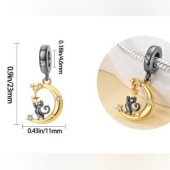 Cat above the moon Charm - Picture 2 of 7